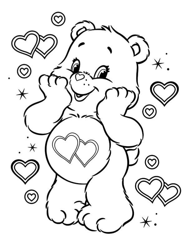 charming care bears coloring pages for kids printable jpg