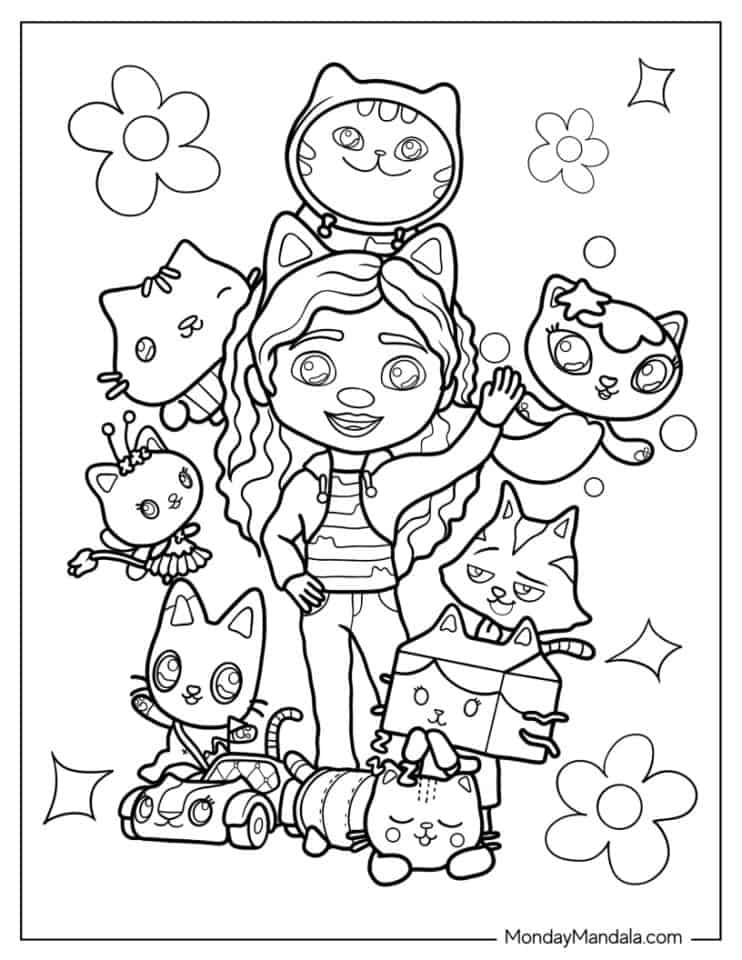 enchanting gabbyaes dollhouse coloring pages printable jpg