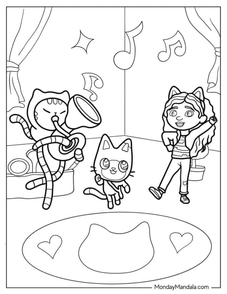 enchanting gabbyaes dollhouse coloring pages printable jpg