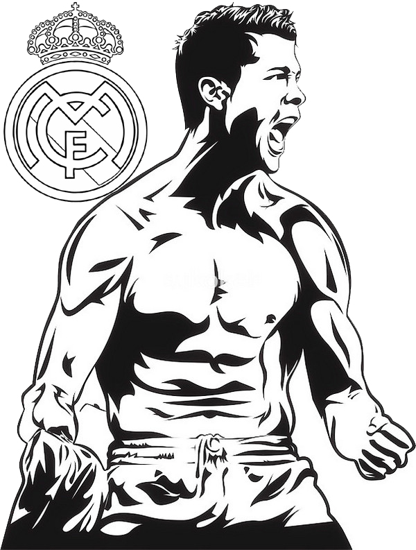c ronaldo real madrid coloring and drawing page jpg jpg