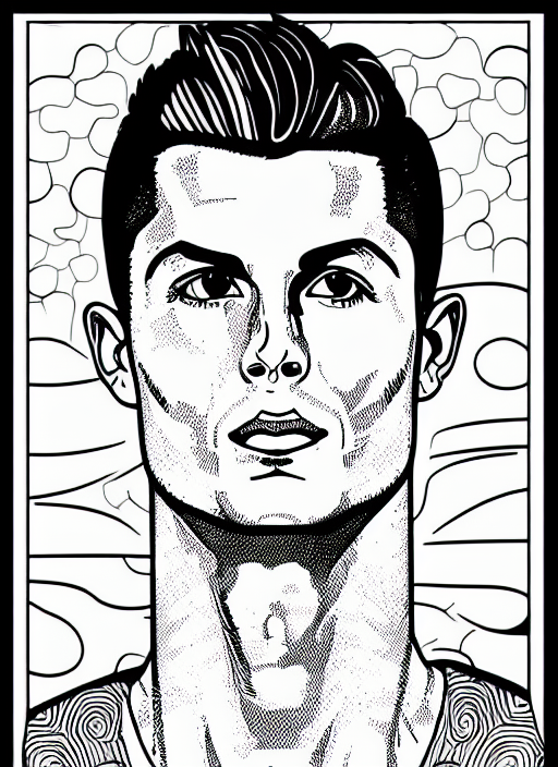 clean line art of a cristiano ronaldo well compos aagnqcm png jpg